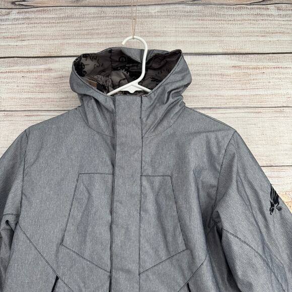 Columbia Convert Pinstripe Snowboard Ski Jacket Youth 10/12 Gray Bird of Prey - Picture 3 of 14